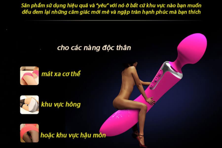 Chày rung massage 2 đầu tạo nhiệt Leten