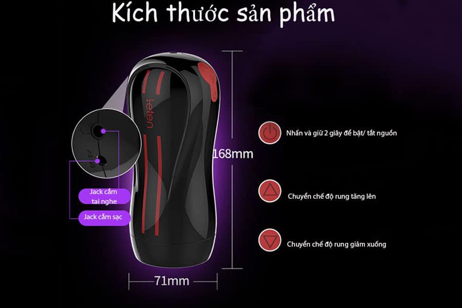 Cốc âm đạo rung phát âm thanh cao cấp Letten