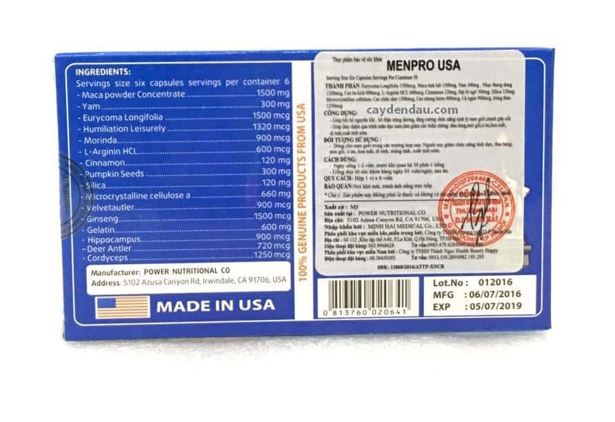 Thuốc cường dương Menpro USA